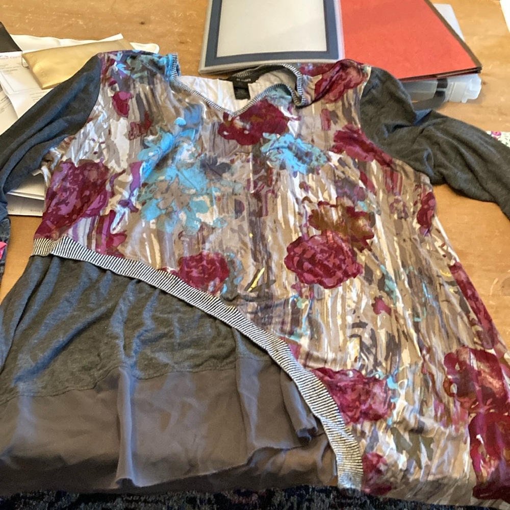 Grey asymmetrical shirt